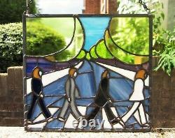 The Beatles Stained Glass Abbey Road John Lennon Handmade Window Hanging Panel