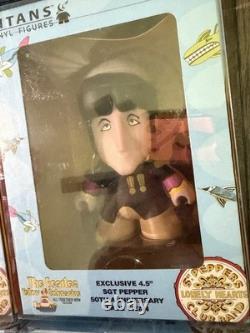 Titans Vinyl Figures The Beatles COMPLETE Set Of 5 Yellow Submarine With Drum