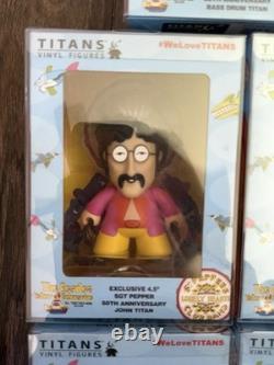 Titans Vinyl Figures The Beatles COMPLETE Set Of 5 Yellow Submarine With Drum