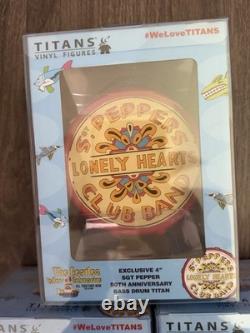Titans Vinyl Figures The Beatles COMPLETE Set Of 5 Yellow Submarine With Drum