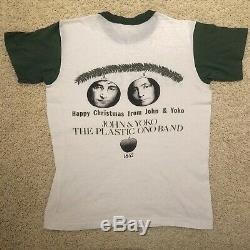 True Vintage John Lennon Yoko Ono War Is Over promo t-shirt 70s Beatles Rare