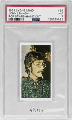 VERY RARE 1969 LYONS MAID POP STARS BEATLES John LENNON PSA 7 NM BLAZER