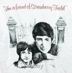 VINTAGE 80s 1984 JOHN LENNON THE BEATLES STRAWBERRY FIELD T-SHIRT ROCK