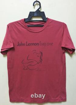 VINTAGE 80s JOHN LENNON BAG ONE ART T-SHIRT THE BEATLES ROCK YOKO ONO