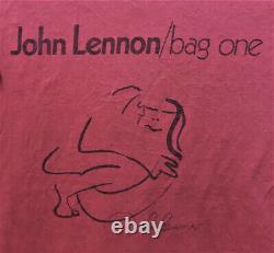 VINTAGE 80s JOHN LENNON BAG ONE ART T-SHIRT THE BEATLES ROCK YOKO ONO