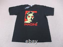 VINTAGE John Lennon Shirt Adult Large Black Beatles Imagine Concert Tour Mens