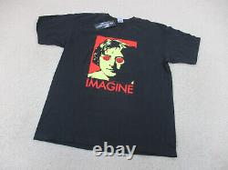 VINTAGE John Lennon Shirt Adult Large Black Beatles Imagine Concert Tour Mens