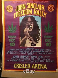 VINTAGE rock concert poster Original John LENNON/Yoko/Ann Arbor Mi 1971