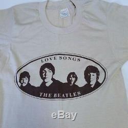 VTG 70s The Beatles Love Songs T Shirt Tour Concert 50/50 Tee John Lennon Small