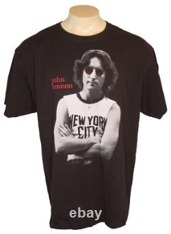 VTG 80s John Lennon The Beatles NYC Portrait RIP USA MADE Black T-Shirt XL NWOT