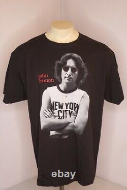 VTG 80s John Lennon The Beatles NYC Portrait RIP USA MADE Black T-Shirt XL NWOT