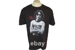 VTG 80s John Lennon The Beatles NYC Portrait RIP USA MADE Black T-Shirt XL NWOT