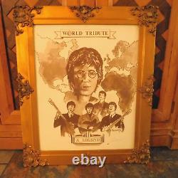 VTG. SIGNED BEATLES JOHN LENNON WORLD TRIBUTE LIMITED EDITION PRINT by PARKHURST