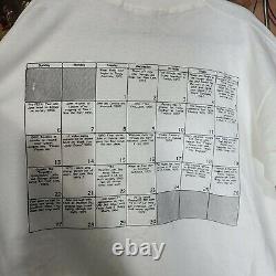 VTG The Beatles Band T-Shirt sz XL White 90s Conference Calendar John Lennon