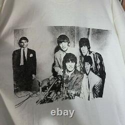 VTG The Beatles Band T-Shirt sz XL White 90s Conference Calendar John Lennon