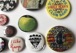 VTg Og Job Lot Metal Pin Badges The Beatles John Lennon Paul McCartney 1960s 70s