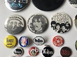 VTg Og Job Lot Metal Pin Badges The Beatles John Lennon Paul McCartney 1960s 70s