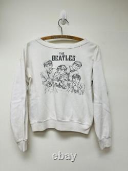 Vintage 1960s The Beatles Sweatshirt John Lennon George Harrison Sz Small White