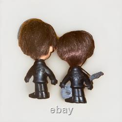Vintage 1964 BEATLES REMCO Paul and John Hard BODY Dolls Lennon No Guitar