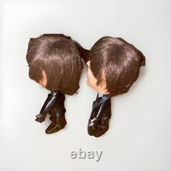 Vintage 1964 BEATLES REMCO Paul and John Hard BODY Dolls Lennon No Guitar