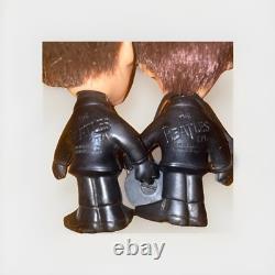 Vintage 1964 BEATLES REMCO Paul and John Hard BODY Dolls Lennon No Guitar