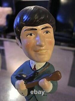 Vintage 1964 Beatles Car Mascots Bobbledhead John Lennon Doll