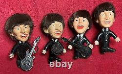 Vintage 1964 Beatles Nems Seltaeb Doll Set W Guitar John Lennon Paul George Ring