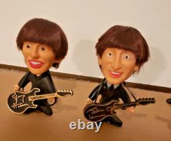 Vintage 1964 Beatles Nems Seltaeb Doll Set W Guitar John Lennon Paul George Ring