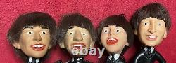 Vintage 1964 Beatles Nems Seltaeb Doll Set W Guitar John Lennon Paul George Ring