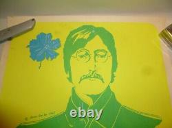 Vintage 1967 The Beatles John Lennon Black Light Poster Steve Sachs