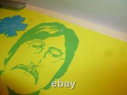 Vintage 1967 The Beatles John Lennon Black Light Poster Steve Sachs