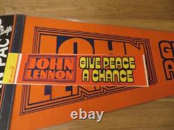 Vintage 1970's Beatles John Lennon Pennant Give Peace a chance Fan Pack ++ RARE