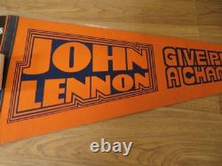 Vintage 1970's Beatles John Lennon Pennant Give Peace a chance Fan Pack ++ RARE