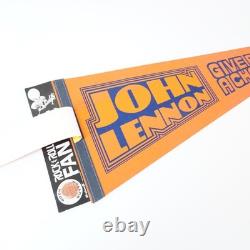 Vintage 1970's John Lennon Give Peace A Chance Rock & Roll Fan Pack pennant flag