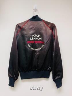 Vintage 1975 John Lennon Satin Jacket Rock N' Roll 70s 80s M Yoko Ono Beatles