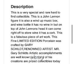 Vintage 1981 Alpha Industries John Lennon Liquor Decanter Music Box Excellent