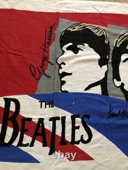 Vintage 1989 Apple Corp Ltd Beatles Beach Towel John Lennon Paul McCartney +