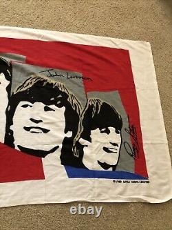 Vintage 1989 Apple Corp Ltd Beatles Beach Towel John Lennon Paul McCartney +