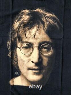 Vintage 1994 John Lennon T-Shirt Black Size XL The Beatles Portrait 90s