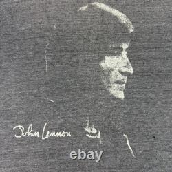 Vintage 70s 80s John Lennon T Shirt Medium Thin Distressed Black Beatles Band