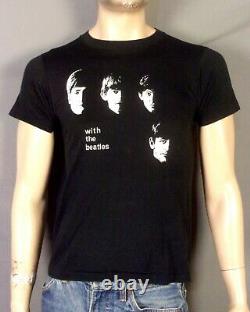 Vintage 70s 80s single stitch With The Beatles T-Shirt Album Promo Not Tour sz S