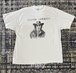 Vintage 80s 90s John Lennon Classic Cowboys Collection T Shirt XL Beatles Warhol