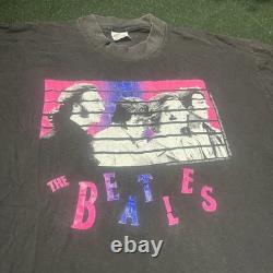Vintage 80s official THE BEATLES T-Shirt tee XL rock paul mccartney john lennon