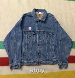 Vintage 90s John Lennon Imagine The Beatles All Cotton Denim Jean Jacket Medium