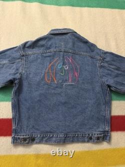 Vintage 90s John Lennon Imagine The Beatles All Cotton Denim Jean Jacket Medium