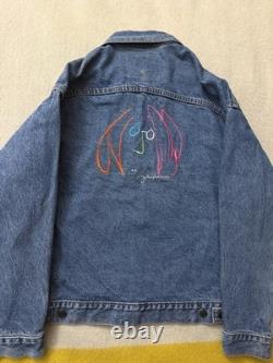 Vintage 90s John Lennon Imagine The Beatles All Cotton Denim Jean Jacket Medium