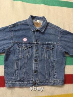 Vintage 90s John Lennon Imagine The Beatles All Cotton Denim Jean Jacket Medium