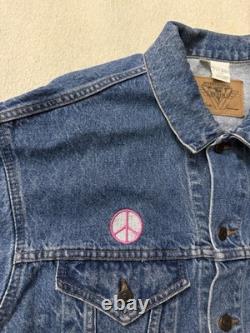Vintage 90s John Lennon Imagine The Beatles All Cotton Denim Jean Jacket Medium