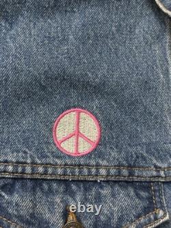 Vintage 90s John Lennon Imagine The Beatles All Cotton Denim Jean Jacket Medium