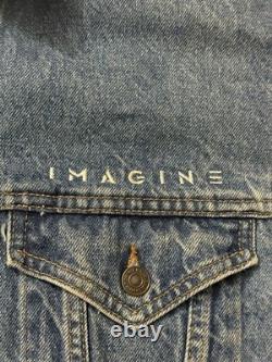 Vintage 90s John Lennon Imagine The Beatles All Cotton Denim Jean Jacket Medium